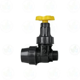 شیر کشویی دسته کوتاه پلیمری یک سر نر یک سر رابط 63×"2